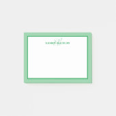 Op maat gemaakte naam minimalistisch groen post-it® notes (Voorkant)