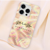 Op maat gemaakte naam Opal Steen Design Roze Goud iPhone Hoesje