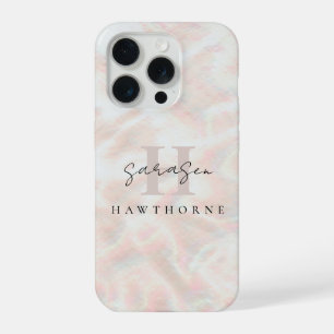 Op maat gemaakte naam Opal steen ontwerp rose goud iPhone 15 Pro Case