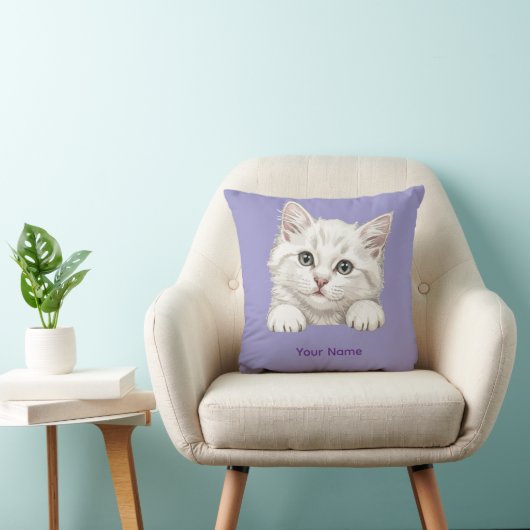Op maat gemaakte naam Persoonlijke Kitten Kunst Ca Kussen (Stoel)