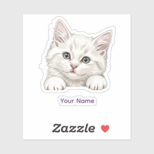 Op maat gemaakte naam Persoonlijke Kitten Kunst Ca Sticker (Vel)
