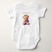 Op maat gemaakte naam prinses teddybeer romper (Achterkant)