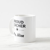 Op maat gemaakte naam Proud Teacher koffiebeker ca Koffiemok (Voorkant links)