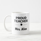 Op maat gemaakte naam Proud Teacher koffiebeker ca Koffiemok (Links)
