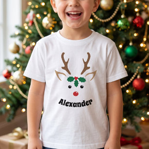 Op Maat Gemaakte Naam Rendier - Kerstavond T-shirt