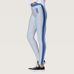 Op maat gemaakte naam Royal Poederblauwe Monogram  Leggings