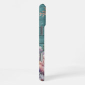Op maat gemaakte naam Rustieke Turquoise Houten Bl iPhone Hoesje (Rechterkant)