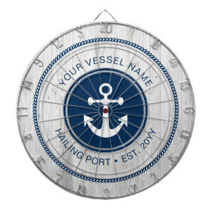 Op maat gemaakte naam Rustige Nautilus Anker Geper Dartbord
