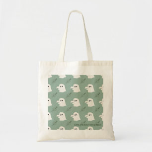 Op maat gemaakte naam Saliegroen Breiend spook Can Tote Bag