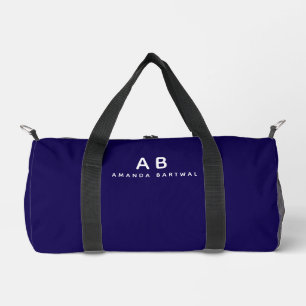 Op maat gemaakte naam stijlvol elegant modern blau plunjezak