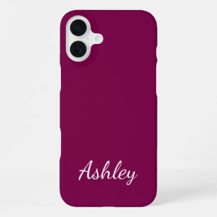Op maat gemaakte naam stijlvol modern elegant mini iPhone 16 plus hoesje