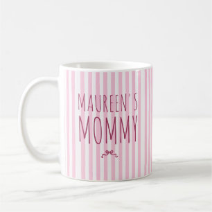 Op maat gemaakte naam strepen patroon met strik ko koffiemok