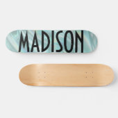 Op maat gemaakte naam Teal Opal Skateboard (Horizontaal)