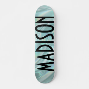 Op maat gemaakte naam Teal Opal Skateboard