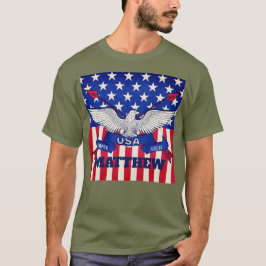 Op maat gemaakte naam USA Patriottische Adelaar Se T-shirt