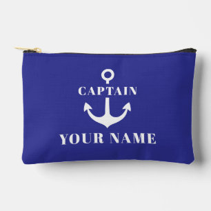 Op maat gemaakte naam van kapitein anker blauwe ac etui