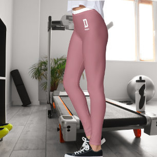 Op maat gemaakte naam verjaardag Rose Goud Witte M Leggings