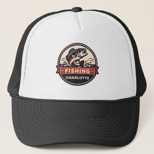 Op maat gemaakte naam vissen trucker pet (Voorkant)