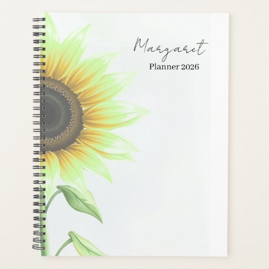 Op maat gemaakte naam Zonnebloem Bloemendagplanner Planner (Voorkant)
