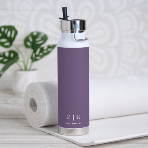 Op maat gemaakte naammonogram Paars  Waterfles
