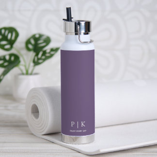 Op maat gemaakte naammonogram Paars Waterfles