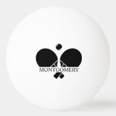 Op maat gemaakte naammonogram peddels logo pingpon pingpongbal (Achterkant)
