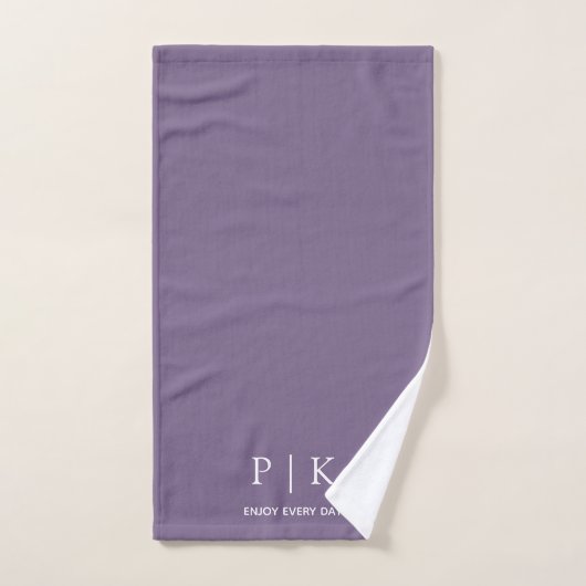 Op maat gemaakte naammonogram Zachte Paarse Handdo Handdoek (Handdoek)