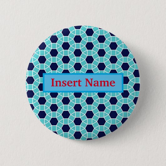 Op maat gemaakte naamplaatje speld ronde button 5,7 cm (Voorkant)