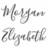 Op maat gemaakte naamstickers in script sticker (Voorkant)