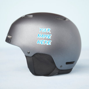 Op maat gemaakte naamtekst script blauwe helmstick sticker
