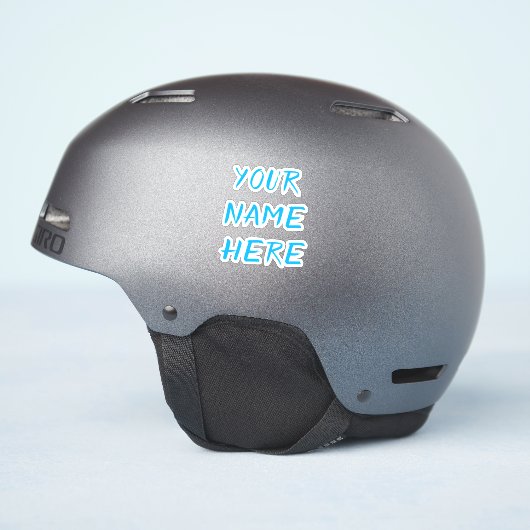 Op maat gemaakte naamtekst script blauwe helmstick sticker (Helm Zijkant)