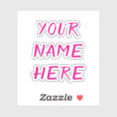 Op maat gemaakte naamtekst Script Roze helmsticker Sticker (Vel)