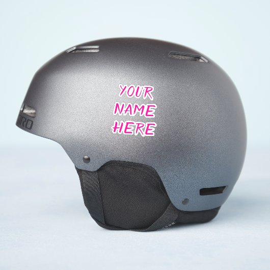 Op maat gemaakte naamtekst Script Roze helmsticker Sticker (Helm Zijkant)