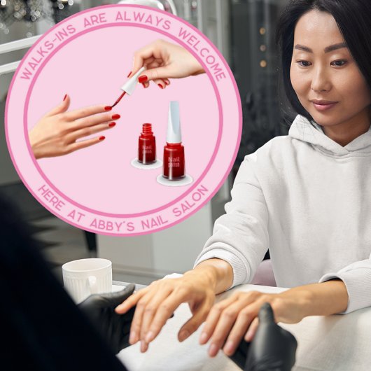 Op maat gemaakte nagel-pedicure salon Walk Ins wel Raamsticker