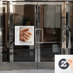 Op maat gemaakte nagels pedicure en wimpers promot raamsticker