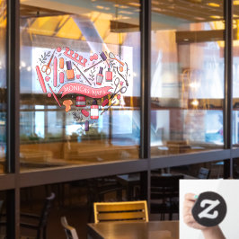 Op Maat Gemaakte Nagelsalon Hart Nagelgereedschap  Raamsticker