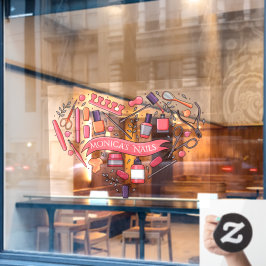 Op Maat Gemaakte Nagelsalon Hart Nagelgereedschap  Raamsticker