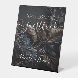 Op maat gemaakte namen Steampunk vlinder tafelkaar Reclamebord Met Voetstuk