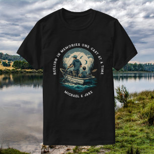 Op maat gemaakte namen vissen vader-zoon vaderdag  t-shirt