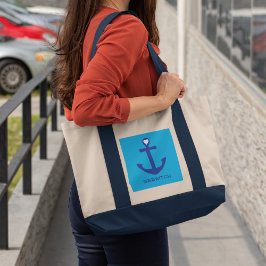 Op maat gemaakte nautische thema boodschappentas tote bag