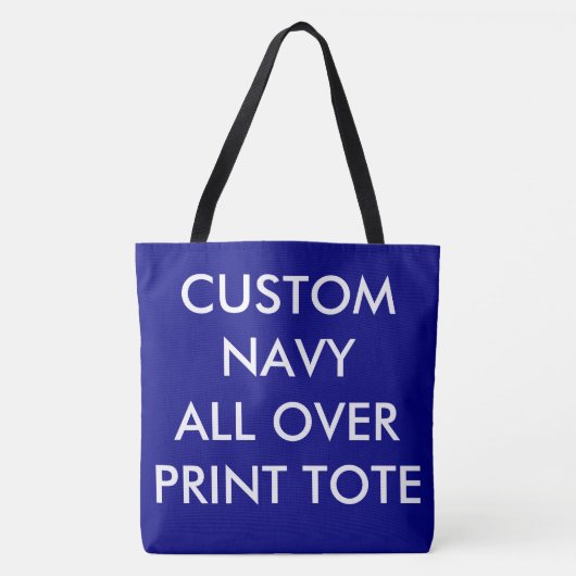 Op maat gemaakte NAVY ALL OVER PRINT TOTE TAS (Voorkant)