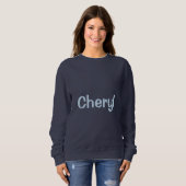Op maat gemaakte Navy Blue Dames Sweatshirt (Voorkant volledig)