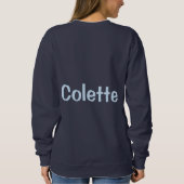 Op maat gemaakte Navy Blue Dames Sweatshirt (Achterkant)