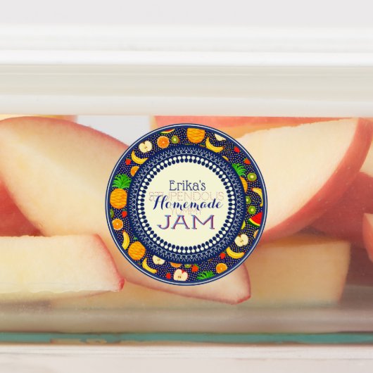 Op maat gemaakte Navy Blue Vruchten Thuisgemaakte  Labels (Aangebracht)