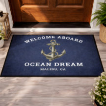 Op maat gemaakte Navy Blue Welkom Aan Boord Bootna