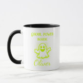 Op maat gemaakte Neon Halloween Mok - Lime Ghost D (Links)