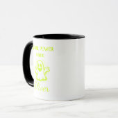 Op maat gemaakte Neon Halloween Mok - Lime Ghost D (Voorkant links)