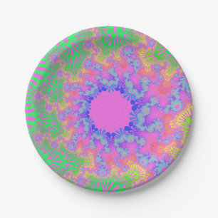 Op maat gemaakte Neon Regenboog Zonneburst Papiere Papieren Bordje