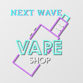 Op maat gemaakte nep-neon-vape winkel raamsticker (Vel)