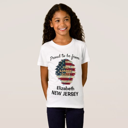 Op maat gemaakte New Jersey State T-shirt (Voorkant volledig)